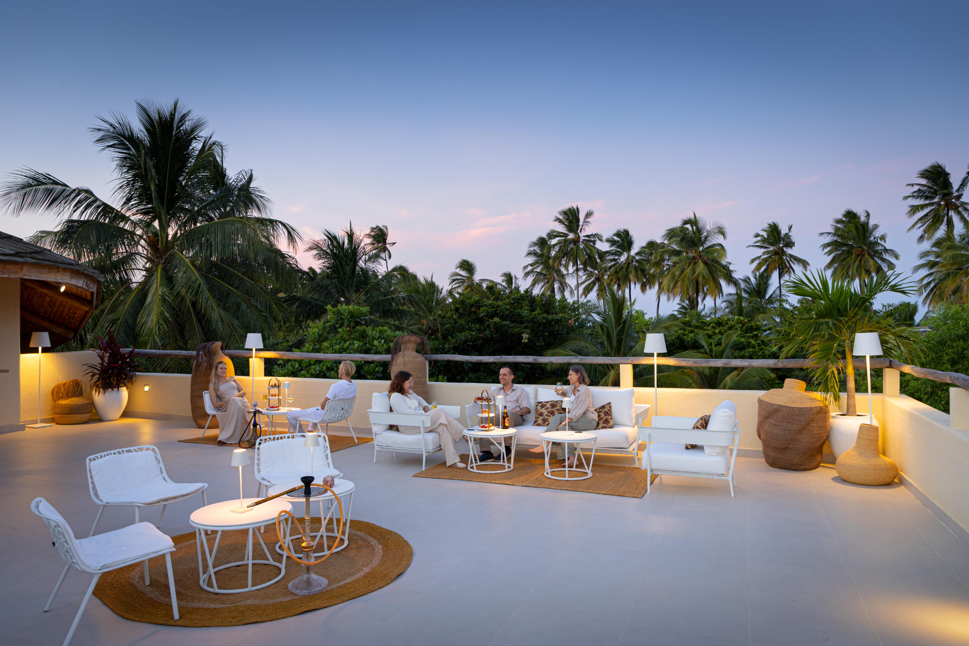 Rooftop sunset bar terrace at Zanzibar White Sand Luxury Villas & Spa
